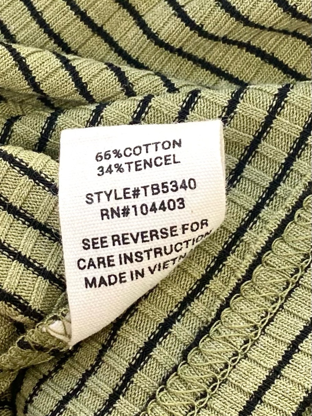 The Workshop NWT Ribbed Henley Striped Maxi Dress in Olive Black, Size S - Picture 9 of 9